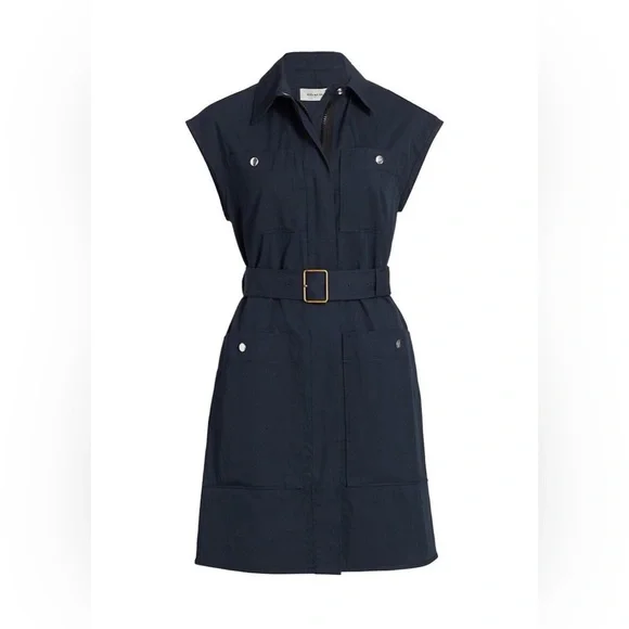 Coach Belted Navy Trench Dress NWT - Picture 3 of 16